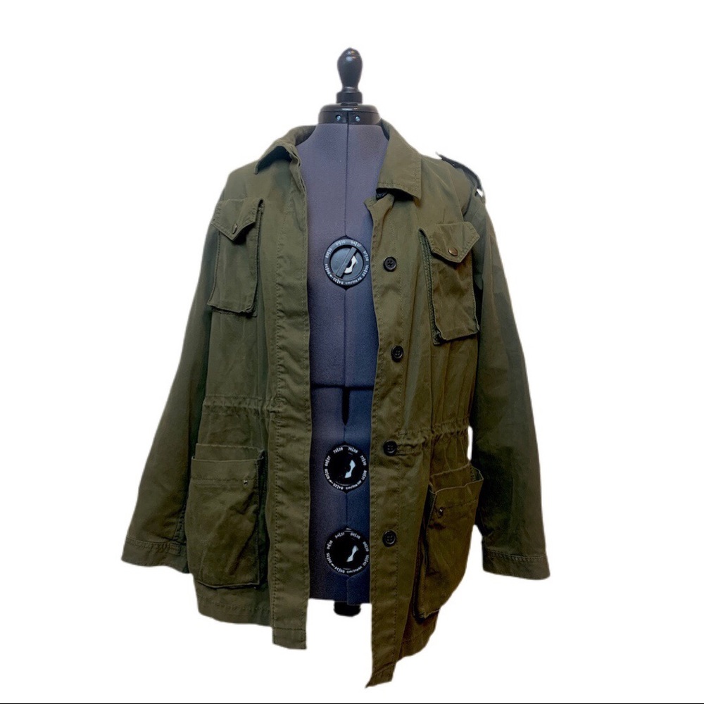 Banana Republic dark green carpenter trench